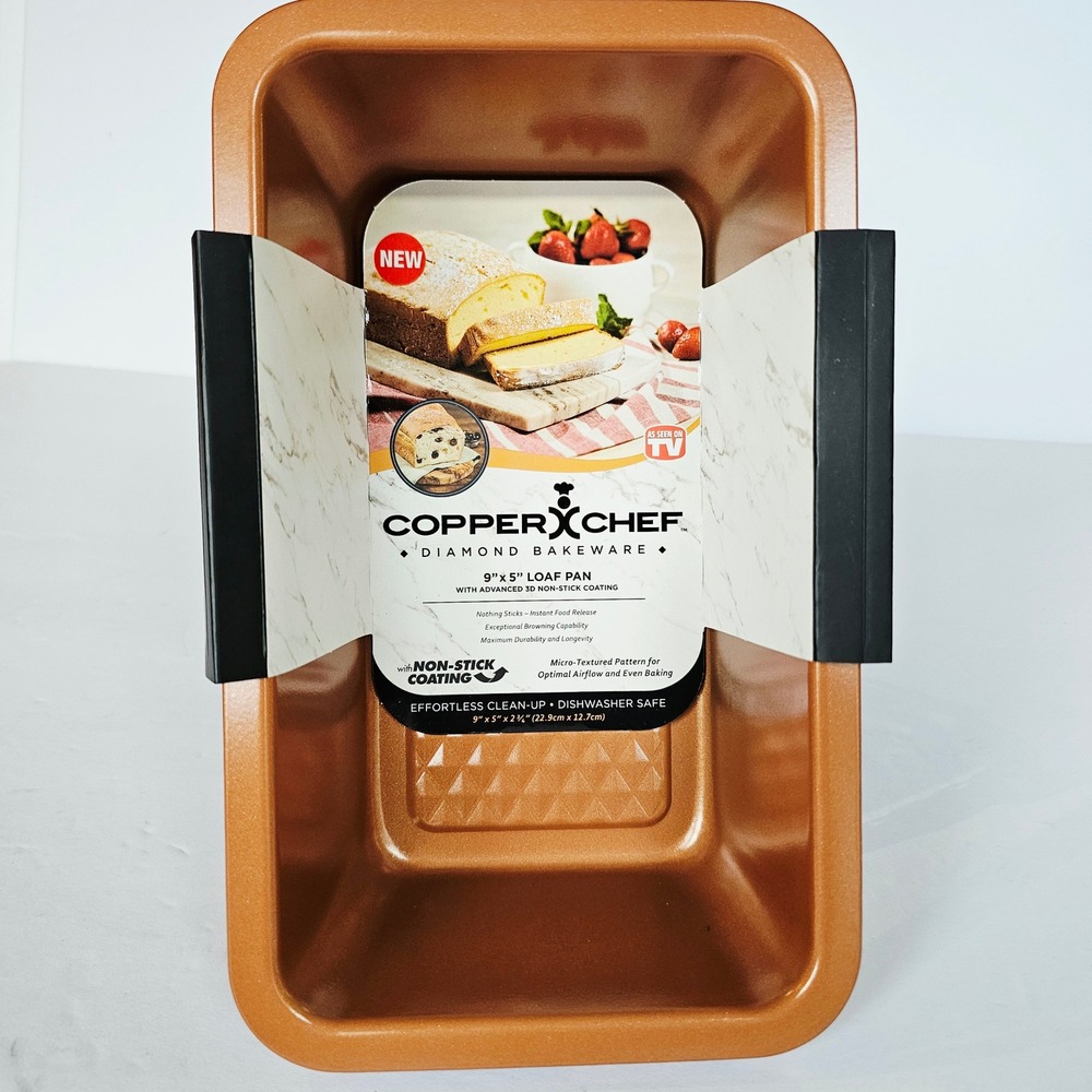 New Copper Chef Diamond Bakeware 9 x 5 Loaf Pan Non-Stick Copper Bread Pan